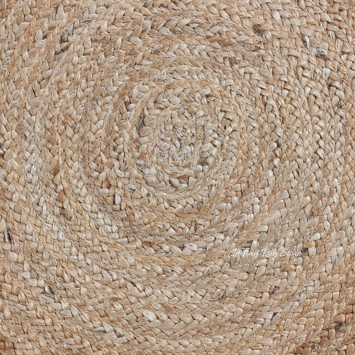 Beige Geometric Hand Braided Kitchen Decor Jute Rug