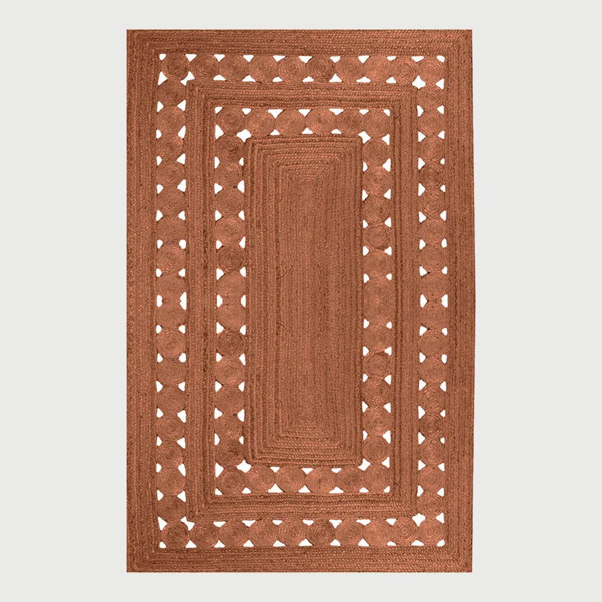 Hand Braided Geometric Brown Bedroom Decor Jute Rug - Indian Rug Store