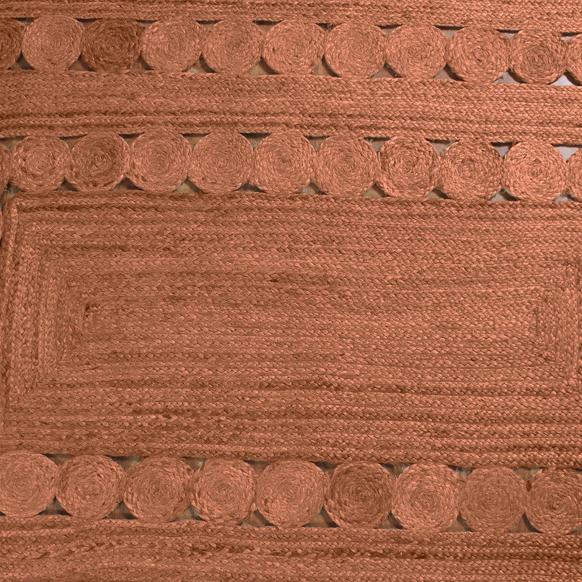 Hand Braided Geometric Brown Bedroom Decor Jute Rug - Indian Rug Store