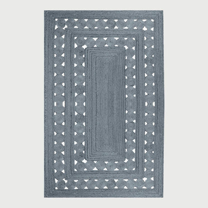 Traditional Rectangle Grey Hand Braided Outdoor Decor Jute Rug - Indian Rug Store