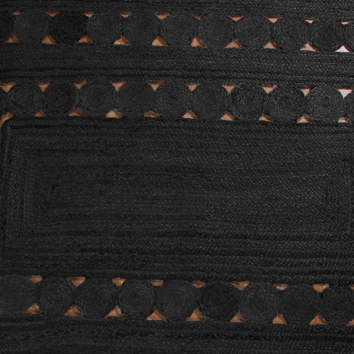 Black Rectangle Hand Braided Farm House Decor Jute Rug - Indian Rug Store