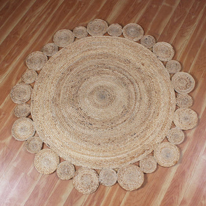 Hand Braided Round Beige Home Decor Jute Rug - Indian Rug Store