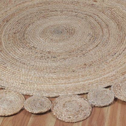 Hand Braided Round Beige Home Decor Jute Rug - Indian Rug Store