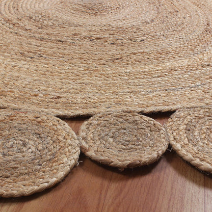 Hand Braided Round Beige Home Decor Jute Rug - Indian Rug Store