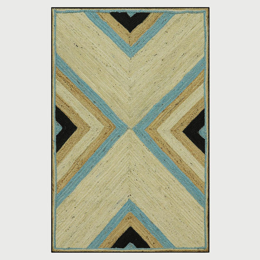 Traditional Multicolor Hand Braided Farm House Jute Area Rug - Indian Rug Store