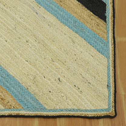 Traditional Multicolor Hand Braided Farm House Jute Area Rug - Indian Rug Store