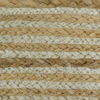 Natural Fiber Beige White Hand Braided Living Room Jute Area Rug - Indian Rug Store