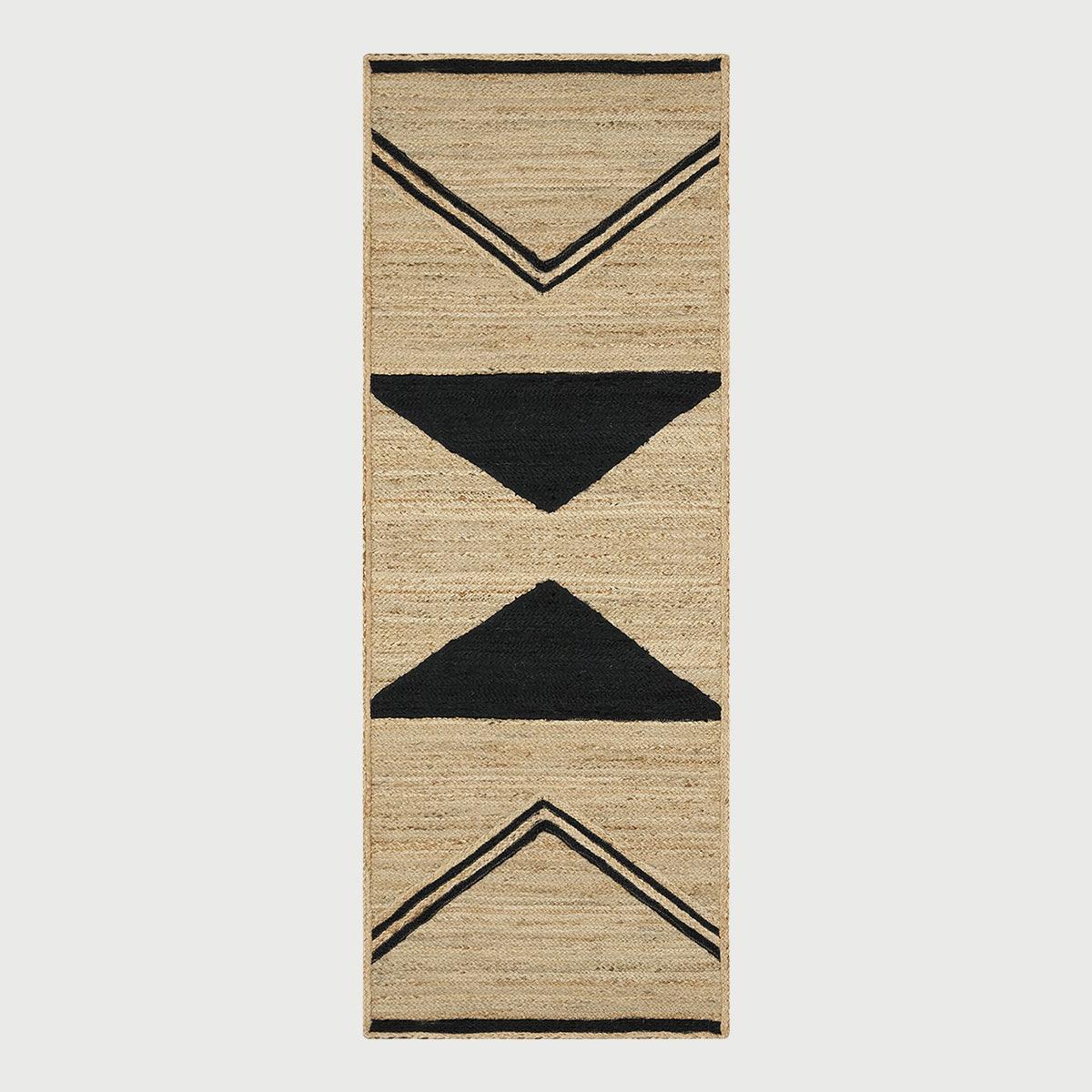 Trendy Beige Black Hand Braided Sea House Jute Area Rug - Indian Rug Store