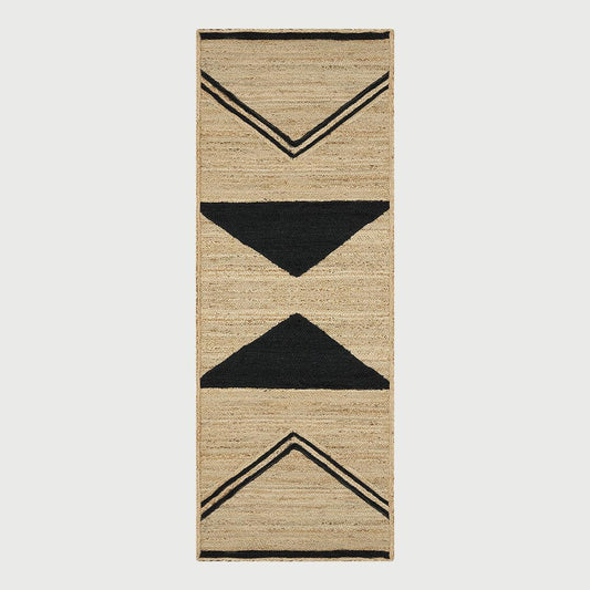 Trendy Beige Black Hand Braided Sea House Jute Area Rug - Indian Rug Store