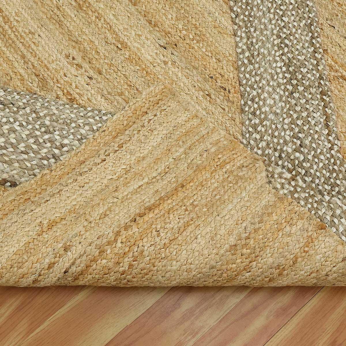 Classic Beige Brown Hand Braided Indoor Jute Area Rug - Indian Rug Store