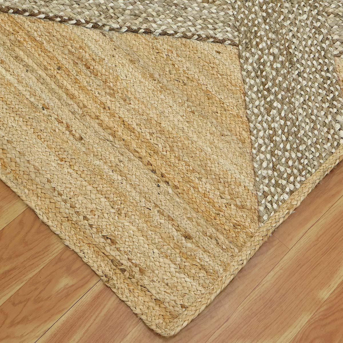 Classic Beige Brown Hand Braided Indoor Jute Area Rug - Indian Rug Store