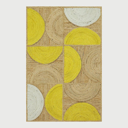 Traditional Beige Yellow Hand Braided Entry Way Jute Area Rug - Indian Rug Store