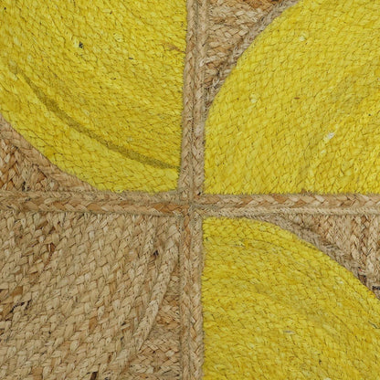 Traditional Beige Yellow Hand Braided Entry Way Jute Area Rug - Indian Rug Store