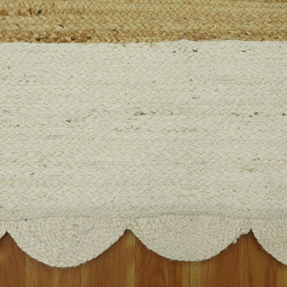 Hand Braided Jute Scalloped Attractive Living Area Rug - Indian Rug Store