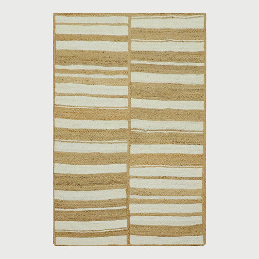 Handmade Hand Braided Jute Striped Modern Area Rug - Indian Rug Store