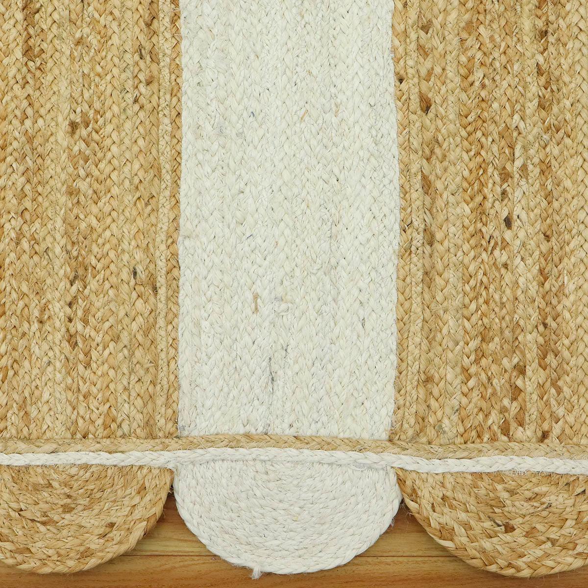 Hand Braided Jute Scalloped Attractive Designer Area Rug - Indian Rug Store