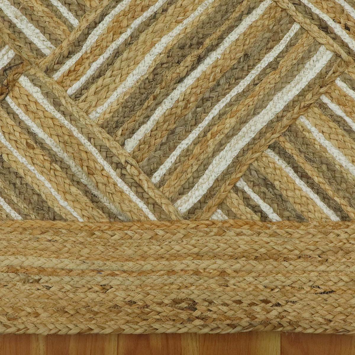 Indian Hand Braided Beige Jute Designer Large Area Rug - Indian Rug Store