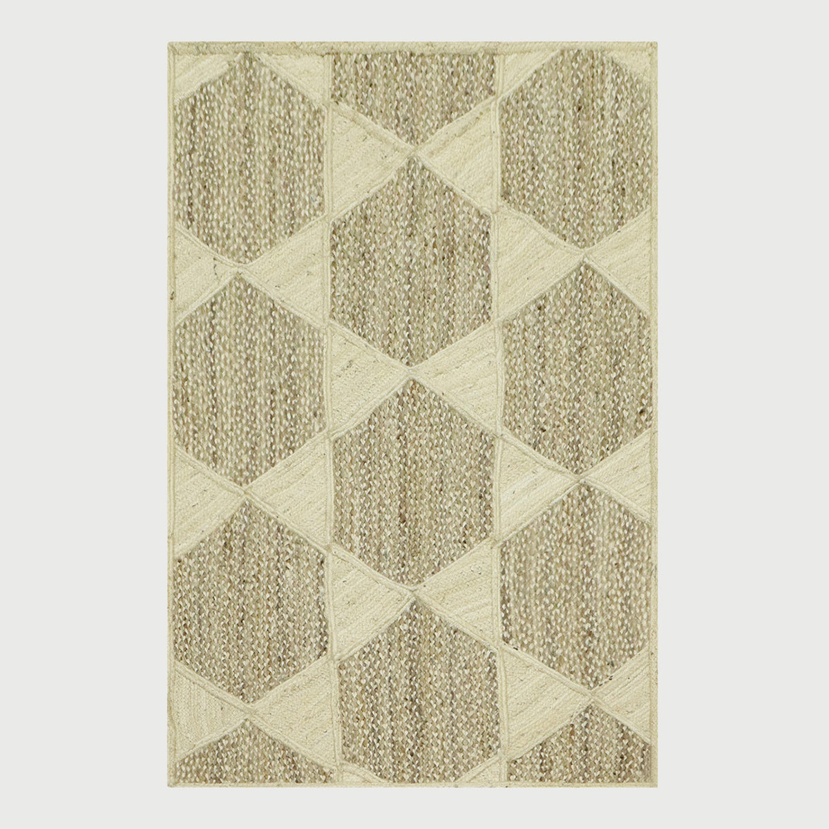 Hand Braided White Beige Jute Home Decor Area Rug - Indian Rug Store