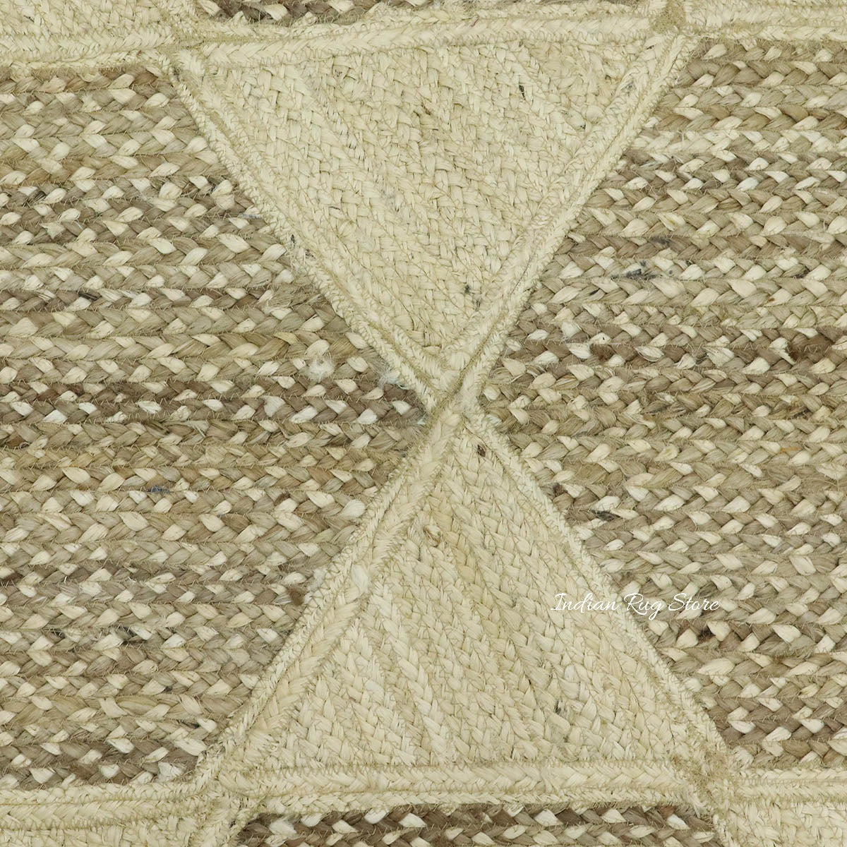 Hand Braided White Beige Jute Home Decor Area Rug