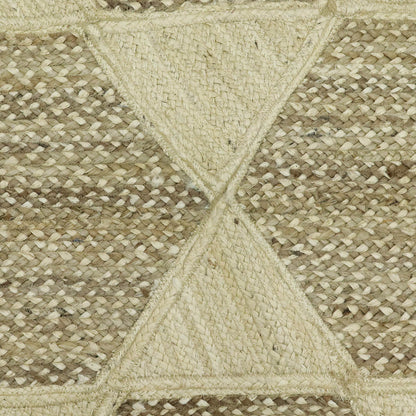 Hand Braided White Beige Jute Home Decor Area Rug - Indian Rug Store