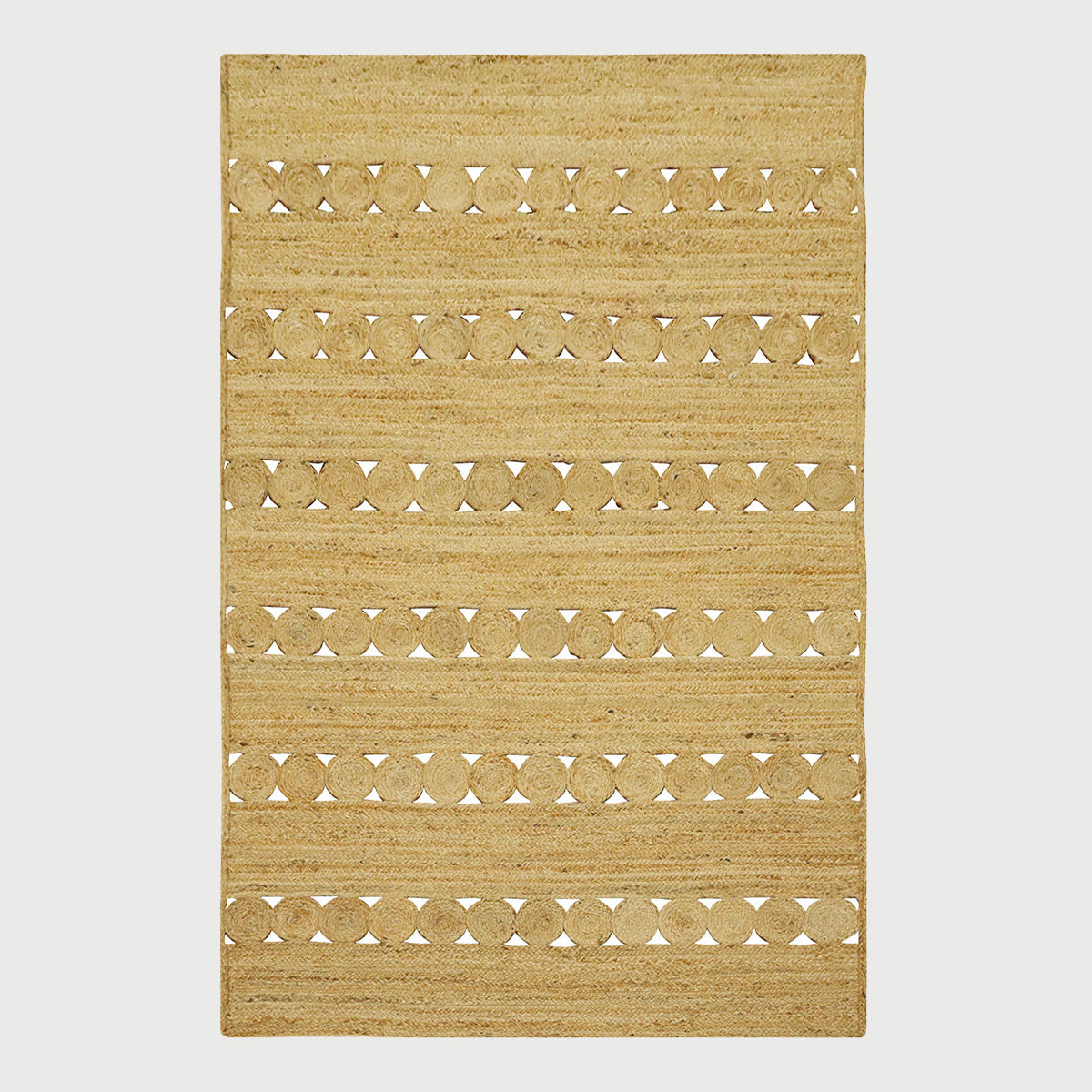 Designer Hand Braided Beige Jute Farm Area Rug - Indian Rug Store