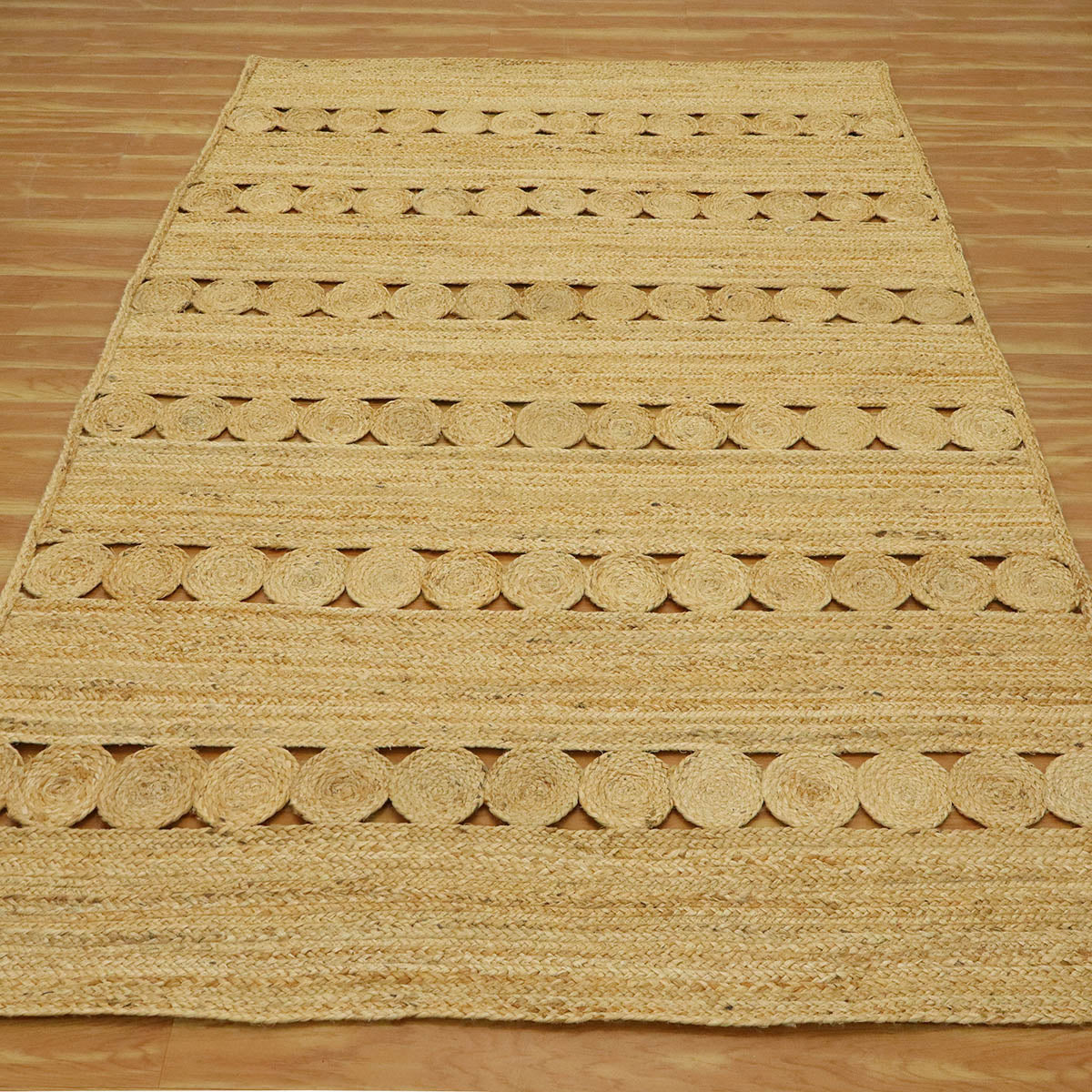 Designer Hand Braided Beige Jute Farm Area Rug - Indian Rug Store