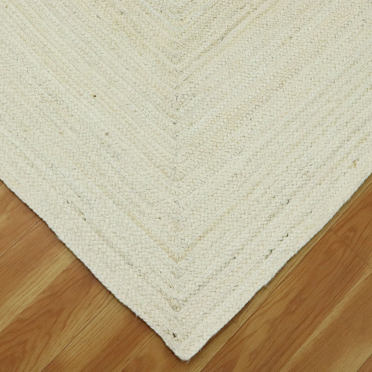 Classic White Hand Braided Natural Fibre Jute Area Rug - Indian Rug Store