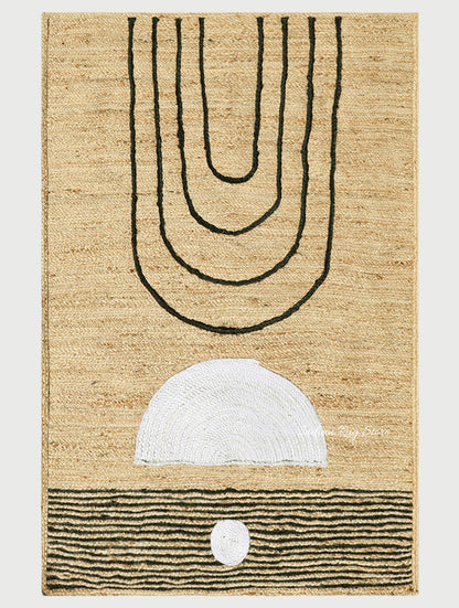 Indian Handmade Beige Jute Designer Modern Area Rug