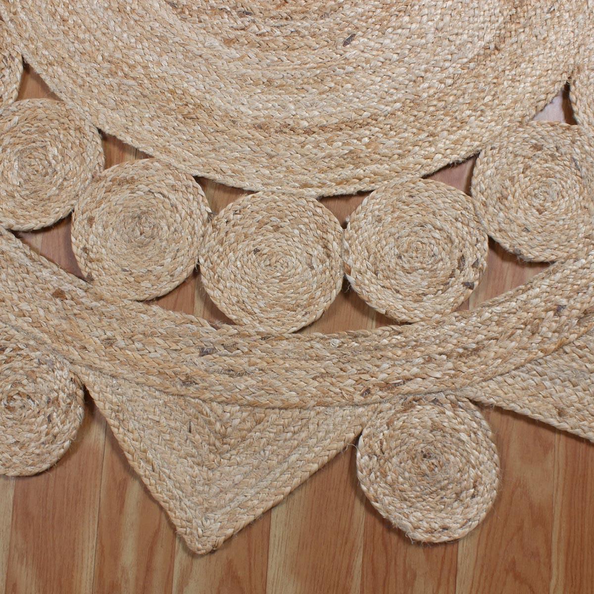 Classic Beige Hand Braided Jute Dining Room Round Area Rug - Indian Rug Store