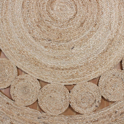 Classic Beige Hand Braided Jute Dining Room Round Area Rug - Indian Rug Store