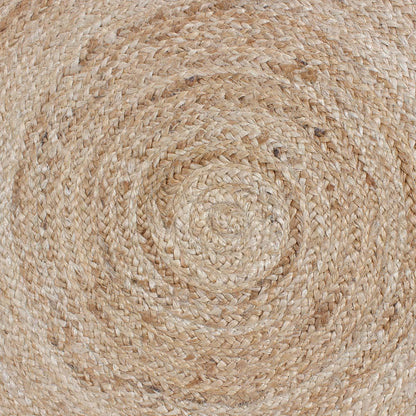 Classic Beige Hand Braided Jute Dining Room Round Area Rug - Indian Rug Store