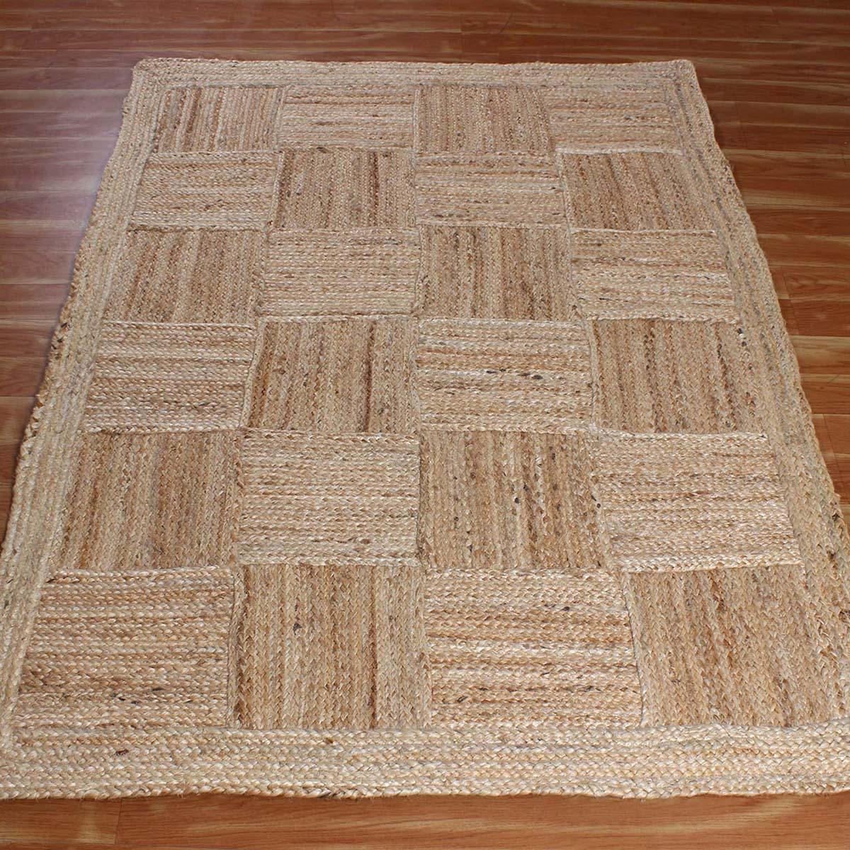 Attractive Beige Hand Braided Interior Jute Area Rug - Indian Rug Store