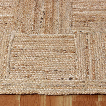 Atractiva alfombra de yute interior trenzada a mano en color beige