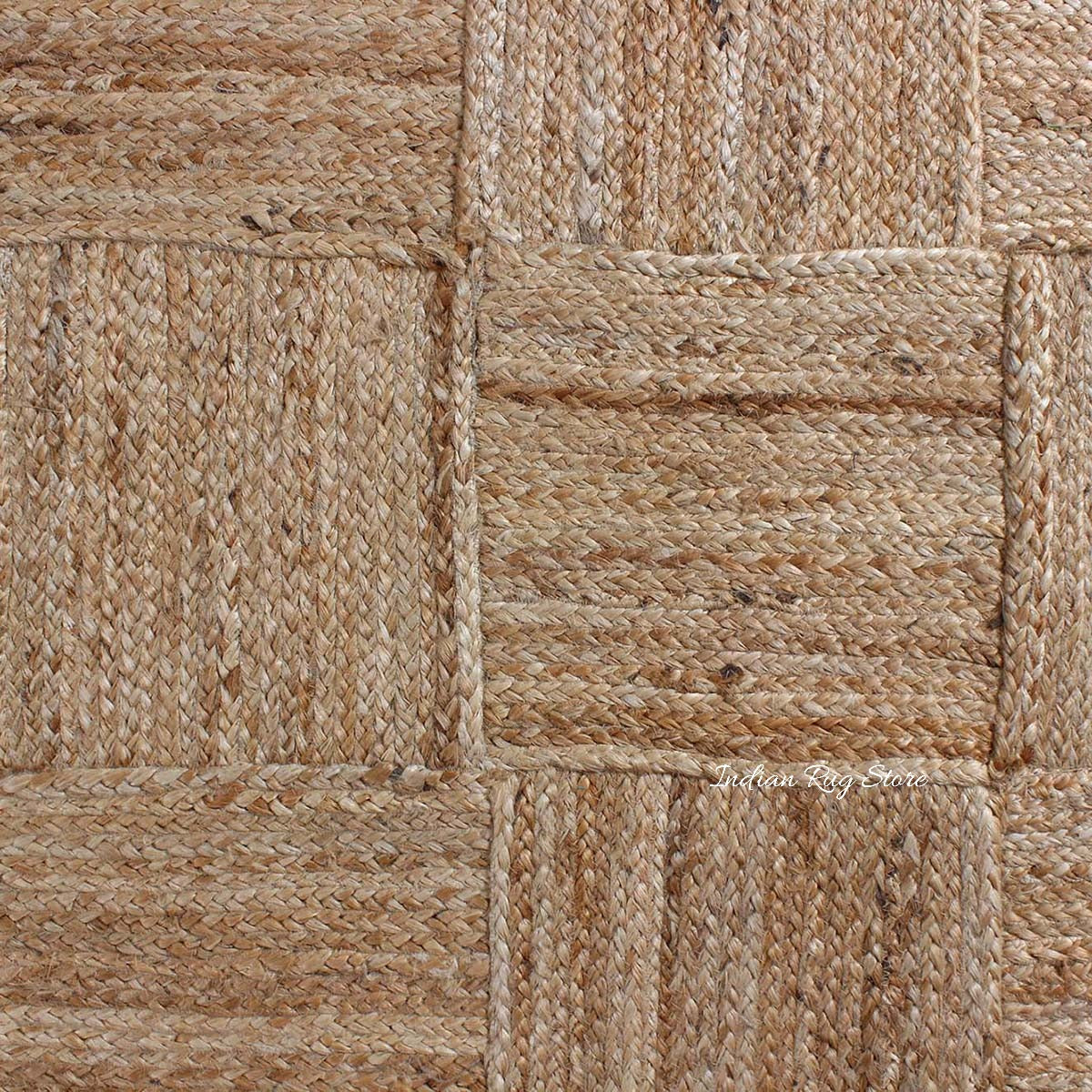 Atractiva alfombra de yute interior trenzada a mano en color beige