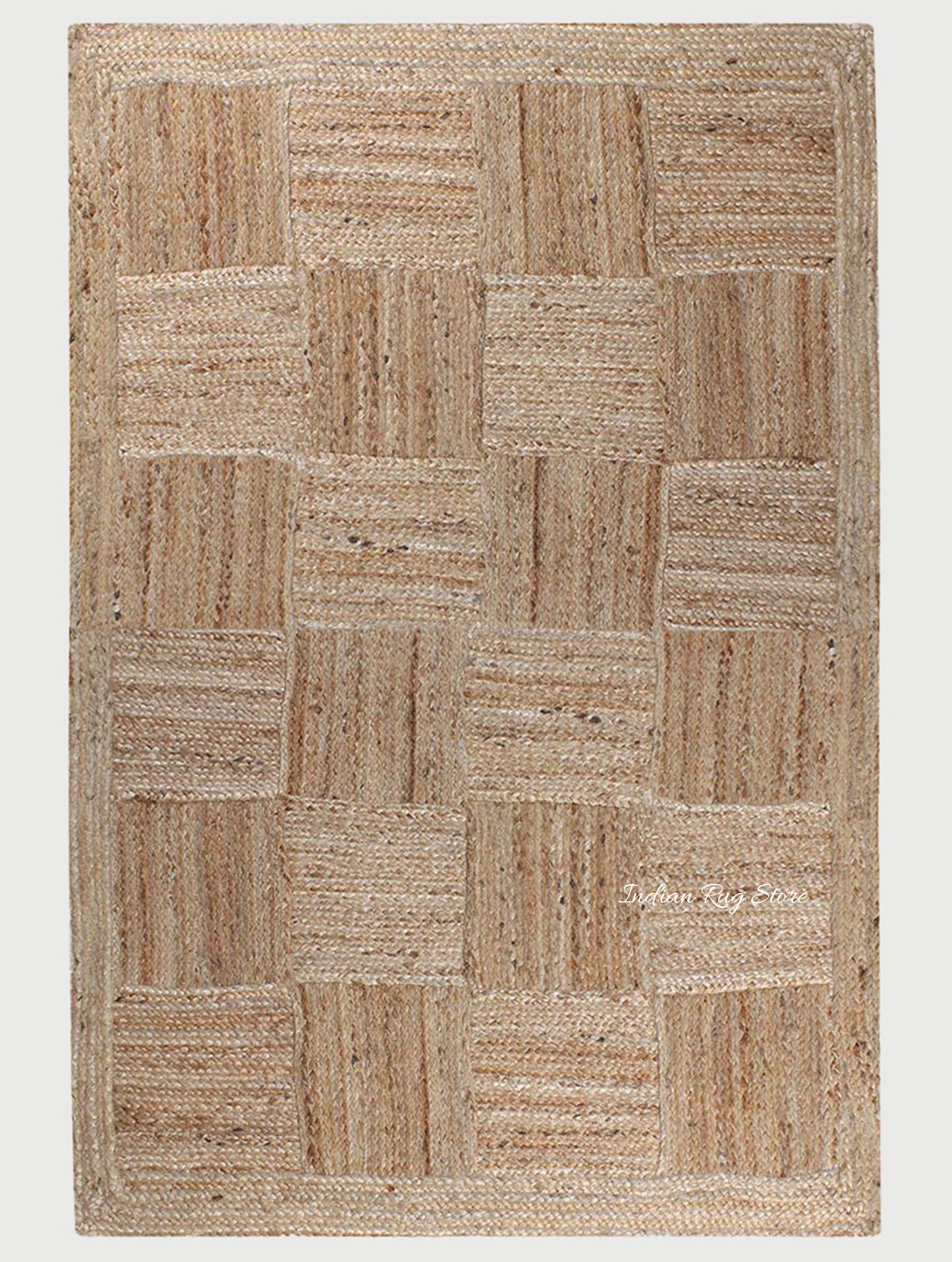 Atractiva alfombra de yute interior trenzada a mano en color beige