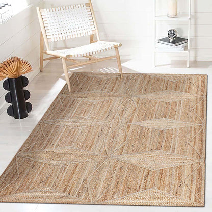 Attractive Beige Hand Braided Entry Way Jute Area Rug - Indian Rug Store