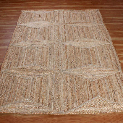 Attractive Beige Hand Braided Entry Way Jute Area Rug - Indian Rug Store