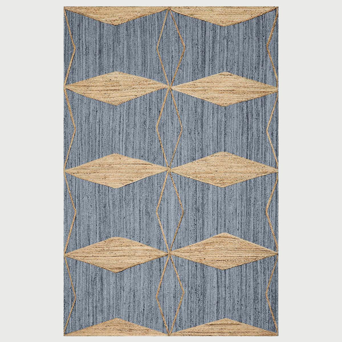 Oriental Grey Beige Hand Braided Sea House Jute Area Rug - Indian Rug Store