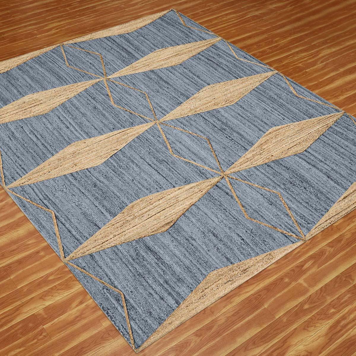 Oriental Grey Beige Hand Braided Sea House Jute Area Rug - Indian Rug Store