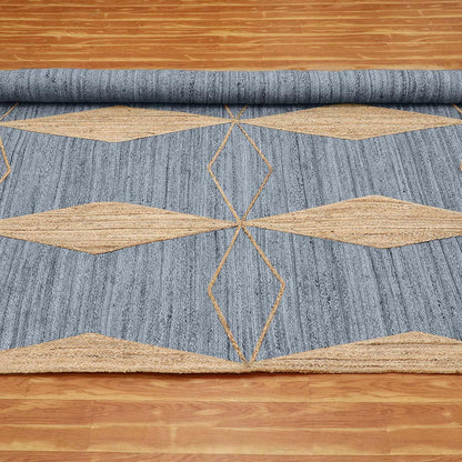 Oriental Grey Beige Hand Braided Sea House Jute Area Rug - Indian Rug Store