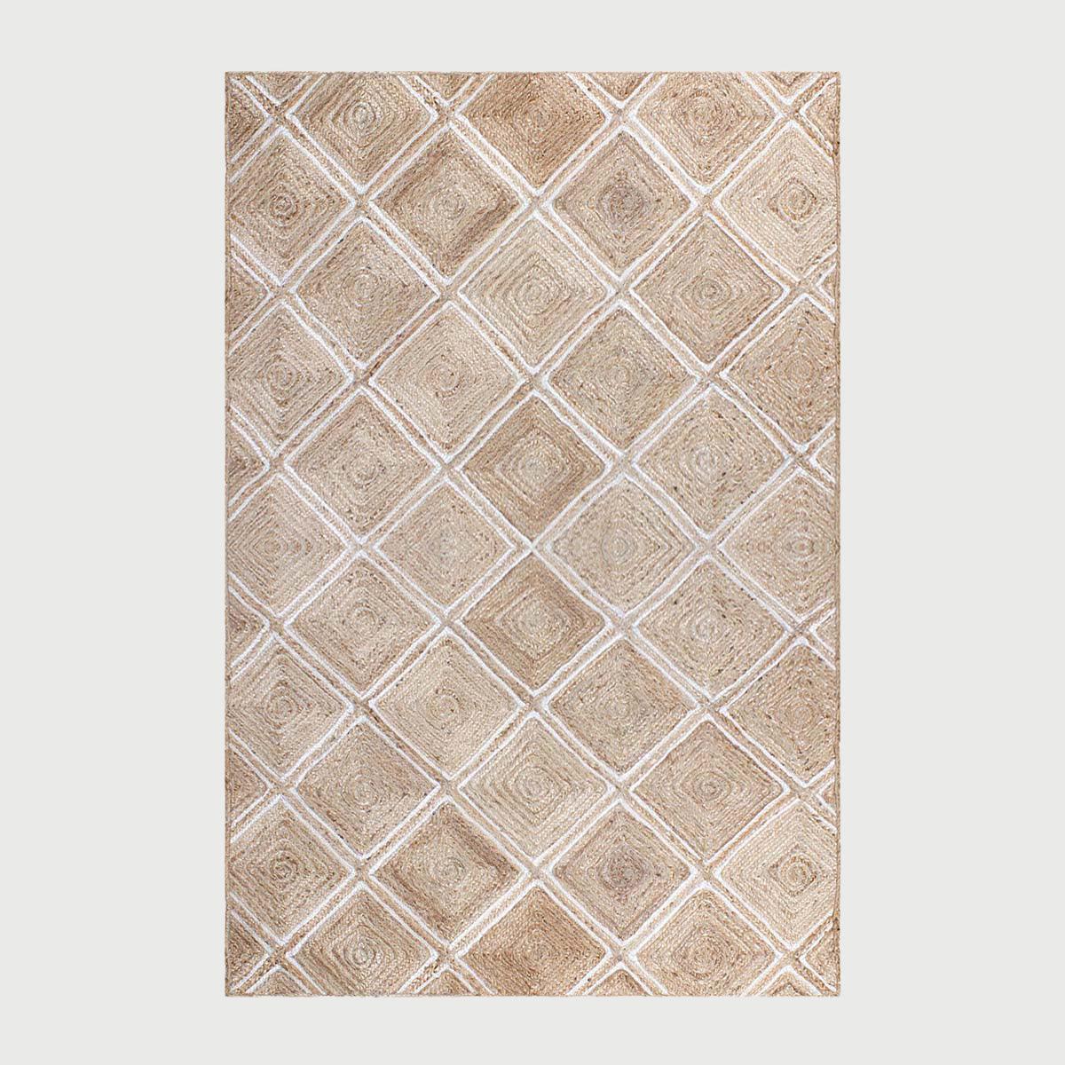 Trendy White Beige Hand Braided Sea House Jute Area Rug - Indian Rug Store