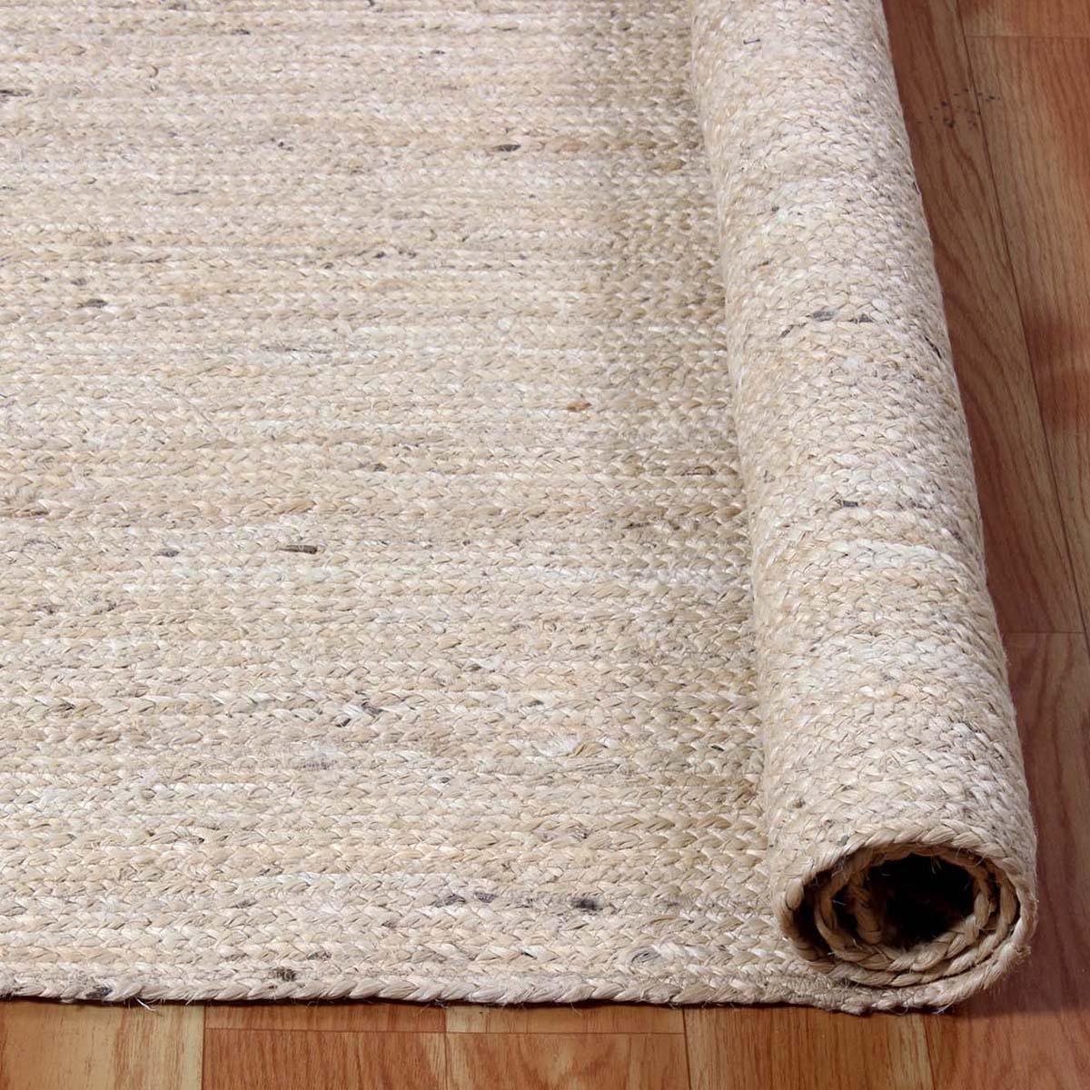 Beautiful Black Beige Hand Braided Sea House Jute Area Rug - Indian Rug Store