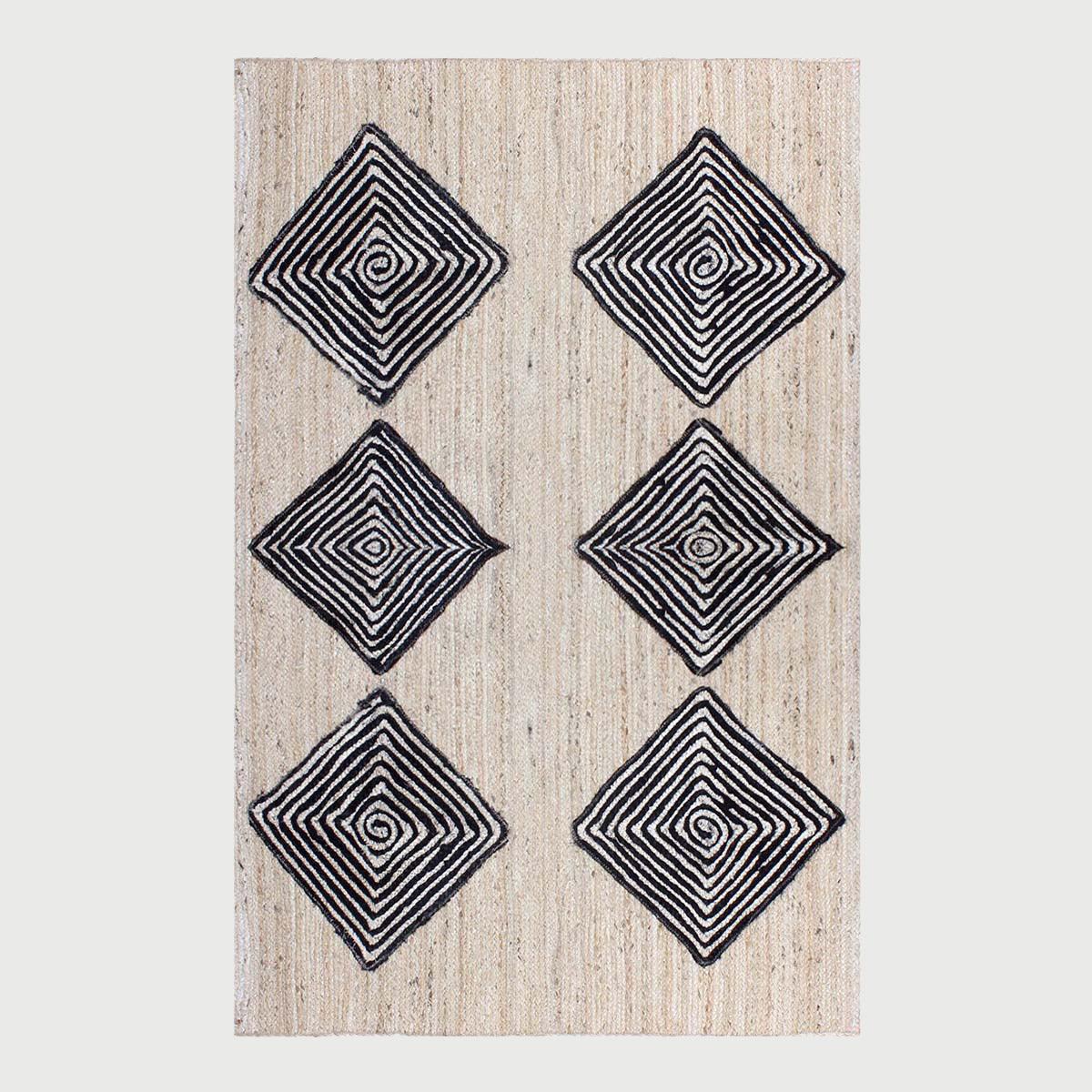 Traditional Black Beige Hand Braided Home Decor Jute Area Rug - Indian Rug Store