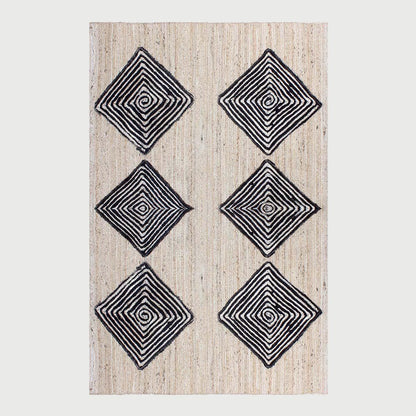 Traditional Black Beige Hand Braided Home Decor Jute Area Rug - Indian Rug Store