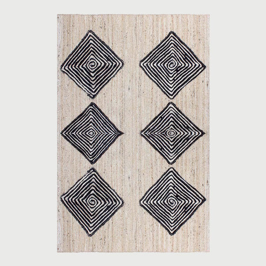 Traditional Black Beige Hand Braided Home Decor Jute Area Rug - Indian Rug Store