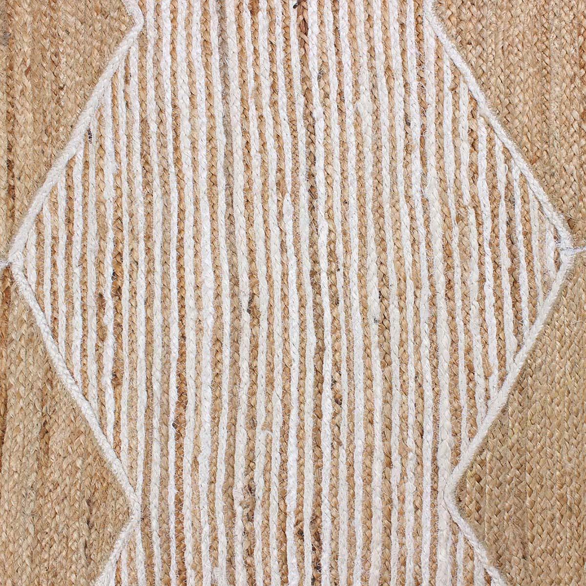 Attractive White Beige Hand Braided Living Room Jute Area Rug - Indian Rug Store