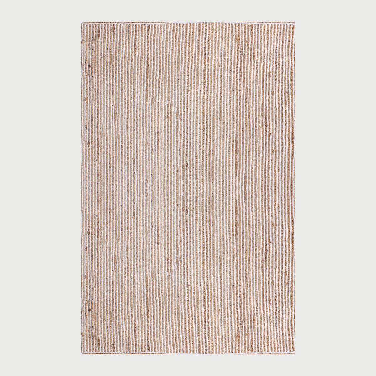 Trendy White Beige Hand Braided Farm House Jute Area Rug - Indian Rug Store