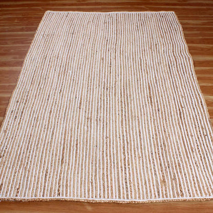 Trendy White Beige Hand Braided Farm House Jute Area Rug - Indian Rug Store