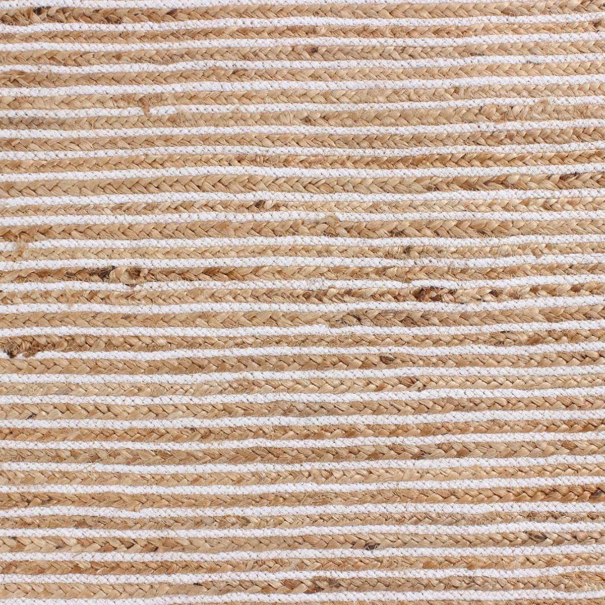 Trendy White Beige Hand Braided Farm House Jute Area Rug - Indian Rug Store