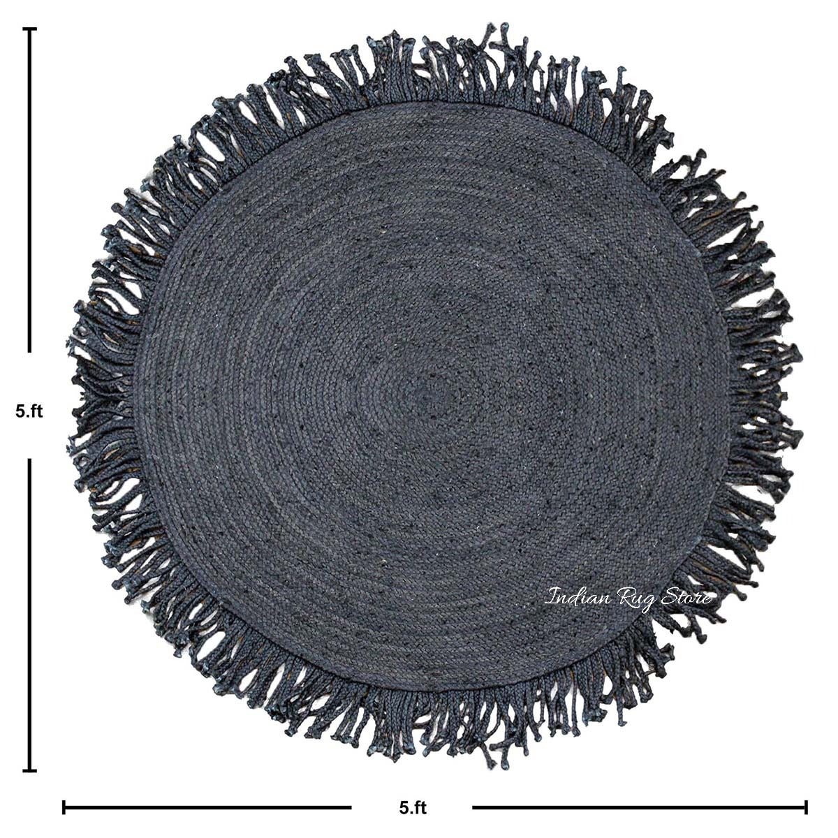 Attractive Hand Braided Black Jute Home Decor Round Area Rug